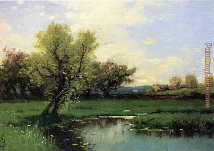 Springtime painting - Alfred Thompson Bricher Springtime art painting